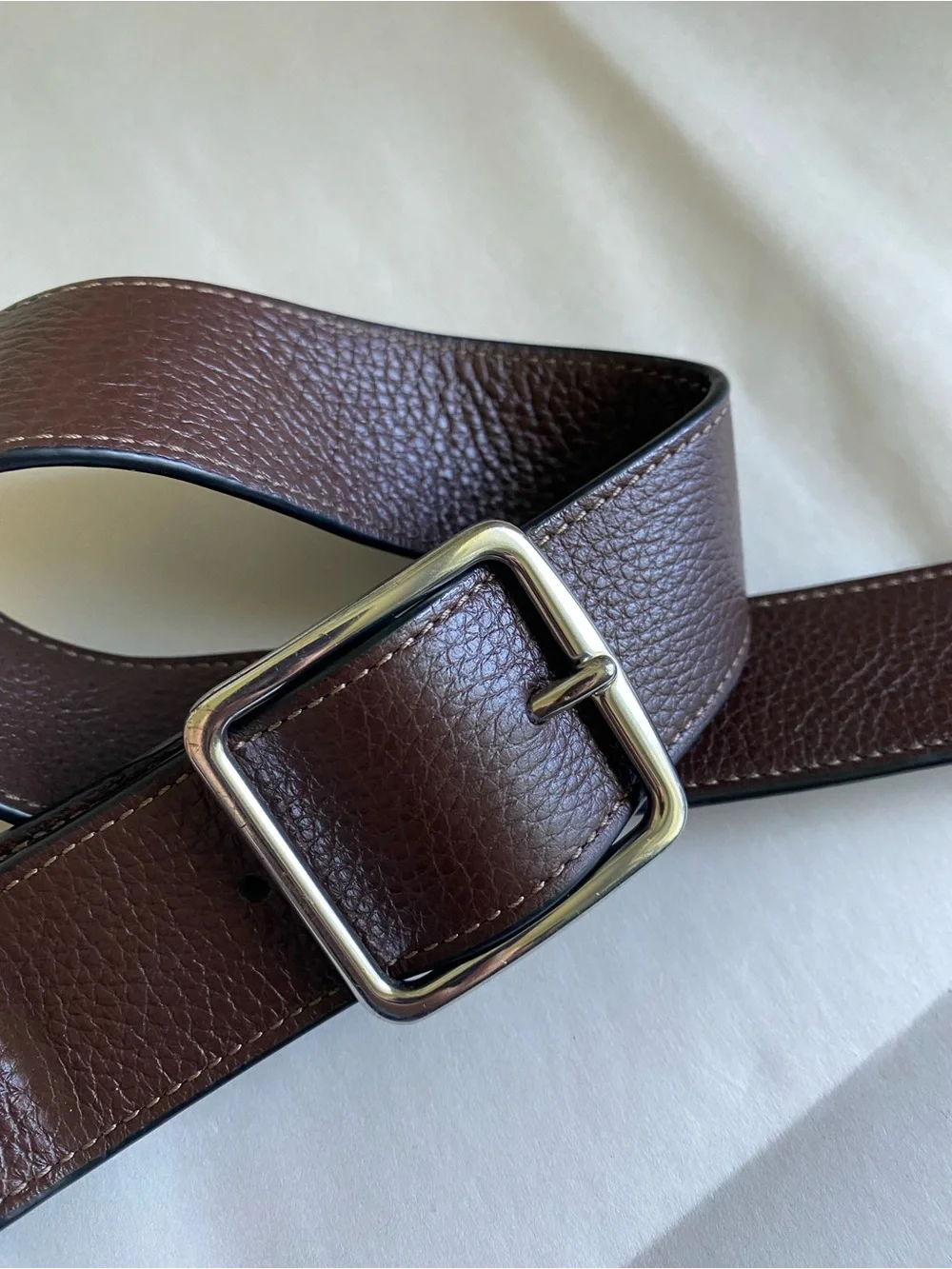 Coach Warner Messenger bag Pebbled Leather Chocolate brown